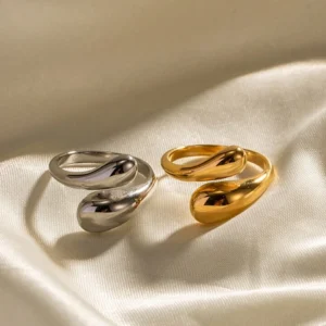 Anillo Gotas Plateado