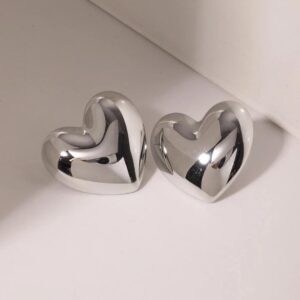 Aretes de Corazon Plateado