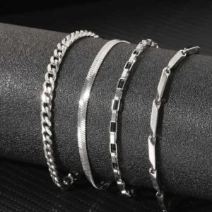 Set de Pulseras Plateadas